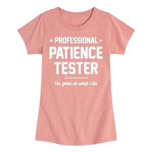 Girls' - Instant Message - Professional Patience Tester Fitted Short Sleeve Graphic T-Shirt - 1 of 4