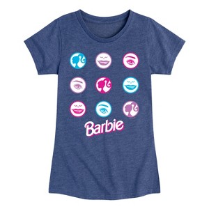 Girls' - Barbie - Original Icons in Circle Grid Fitted Short Sleeve Graphic T-Shirt - 1 of 3