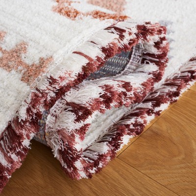 Ivory and Multicolor Synthetic Flat Woven Rectangular Area Rug