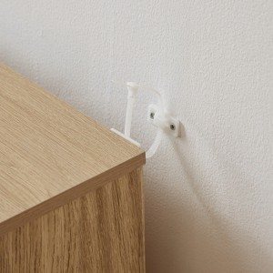 Gulches 31.5'' Curved Wave Sideboard Buffet Cabinet - Oak Finish Storage Cabinet with Adjustable Shelf, for Bedroom/Living Room/Hallway (White & Oak) - 1 of 3