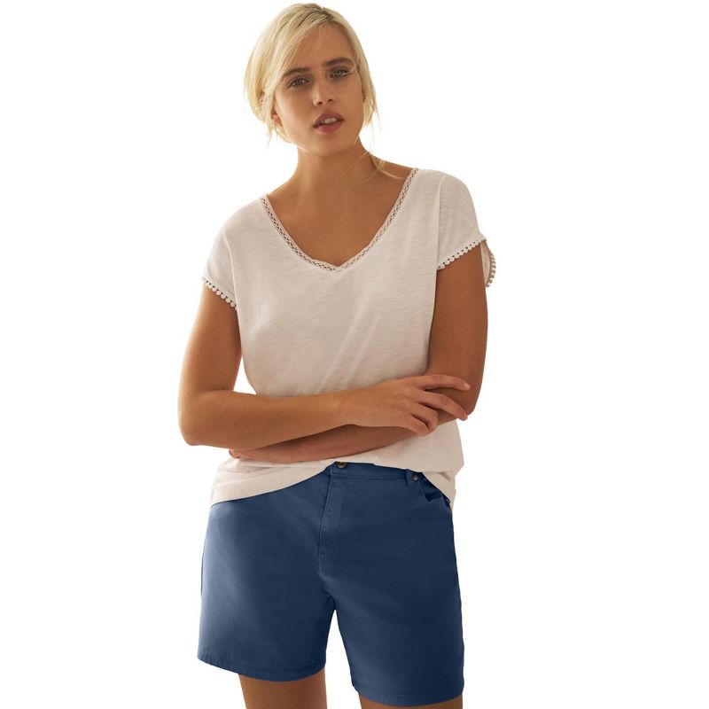 ellos Women's Plus Size Stretch 5-Pocket Shorts, 1 of 2