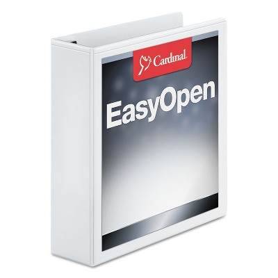 Cardinal Easy-Open ClearVue Extra-Wide Locking Slant-D Binder 2" Cap 11 x 8 1/2 White 10320