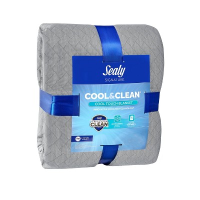 Full/Queen Cool & Clean Bed Blanket Light Gray - Sealy