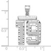 Black Bow Jewelry 14k White Gold, Varsity Collection, Large D/C Pendant, Number 19 - 2 of 3
