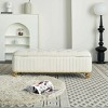 Rectangular Ottoman With Gold Decoration Strip,Velvet Bench With Storage ,Upholstered Storage Benches,Benches For Living Room-Cuddlewood - 2 of 4