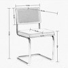 NicBex  Set of 2 Farmhouse Dining Chairs with Natural Cane Back,Velvet Armless Chairs with Stainless Chrome Base for Kitchen,Living Room - 3 of 4