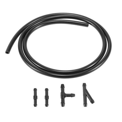 Unique Bargains Windshield Washer Jet Nozzle Hose Tube Kit 1 Meters Washer Fluid Hose and 4 Connectors for Universal Car SUV Pickup Auto Vehicles
