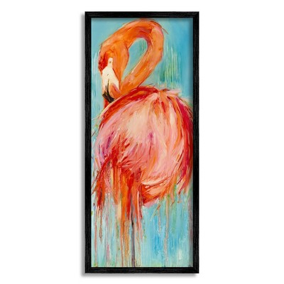 Stupell Industries Bold Abstract Flamingo Painting Framed Giclee Art