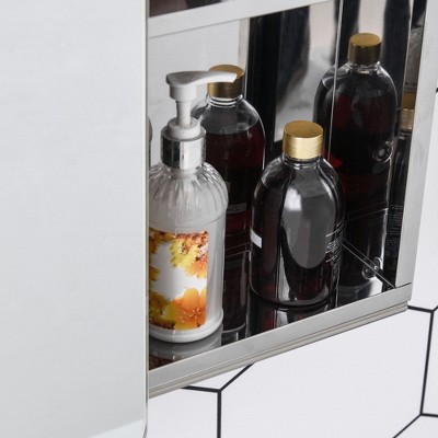 Stainless Steel Wall Mount Medicine Cabinet with Sliding Mirror Door