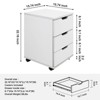 Sevobal File Cabinets Wood Vertical Filing Cabinet with 3 Drawers, Moveable File Cabinets for Under Desk Home Office, White, 15.75"*15.75"*22.16" - 4 of 4