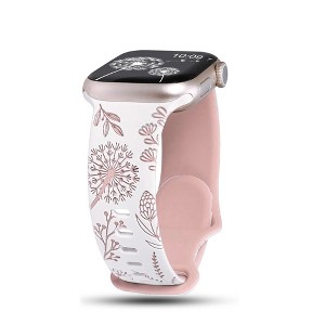 HTUTWOO Smart Watch Bands for Apple Watch Strap 38mm 40mm 41mm, Dandelion Elastic Sports Wristband for iWatch Series, White + Purple - 1 of 4