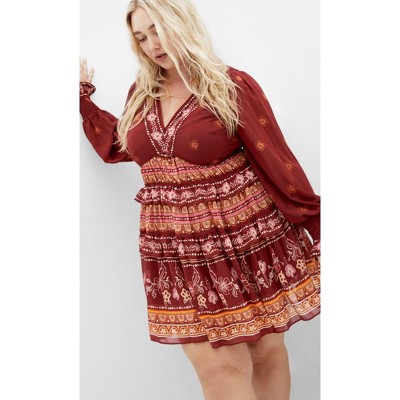 Women's Plus Size Hudson Mini Dress - rust | CITY CHIC