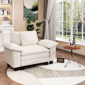 Captiva Designs Comfy Deep Seat Armchair, Oversized 1 PC Lounge Chair for Living Room, Corduroy & Chenille Fabric - 1 of 4