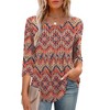 3/4 Length Sleeve Tops for Women Crewneck Casual Blouses Pleated Tunic Top Loose Fit Shirts 2025 - 3 of 4