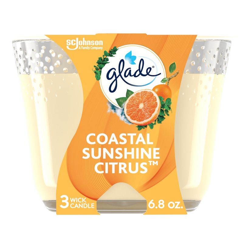 Glade 3 Wick Candle - Coastal Sunshine Citrus - 6.8oz, 1 of 18