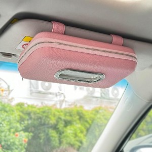 Car Visor Tissue Holder, PU Leather Sun Visor Napkin Organizer for Car Interior - 1 of 4