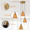 Parrot Uncle 15" Gold Farmhouse Brass Chandelier Ceiling Light 3-Light - 3 of 4