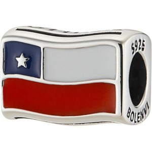 Sterling Silver Travel Charm - World Flags Country Bead for Bracelets, Gift for Mom & Daughter - 1 of 4