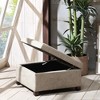 Sapphtopaz Modern Storage Ottoman Square Upholstered Ottoman with Storage Footstool with Button-Tufted Stool for Living Room, Bedroom, Entryway - 4 of 4