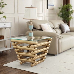 NicBex Modern 55.12" Rectangle Coffee Table with Glass Top and Steel Frame for Living Room and Office - 1 of 4
