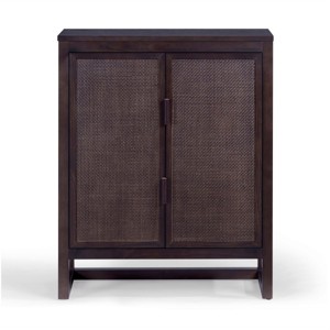 Teamson Home Hatteras Accent Cabinet with 2 Rattan Inlay Doors and Adjustable Shelves - 1 of 4