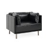 KTMBDW Accent Chair Vintage Chair, Upholstered Lounge Arm Chair with Solid Wood Frame & Soft Cushion for Living Room, Bedroom - 4 of 4