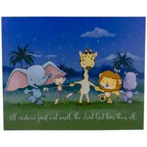 Roman 8" LED Lighted "All Creatures" Canvas Wall Art - 1 of 4