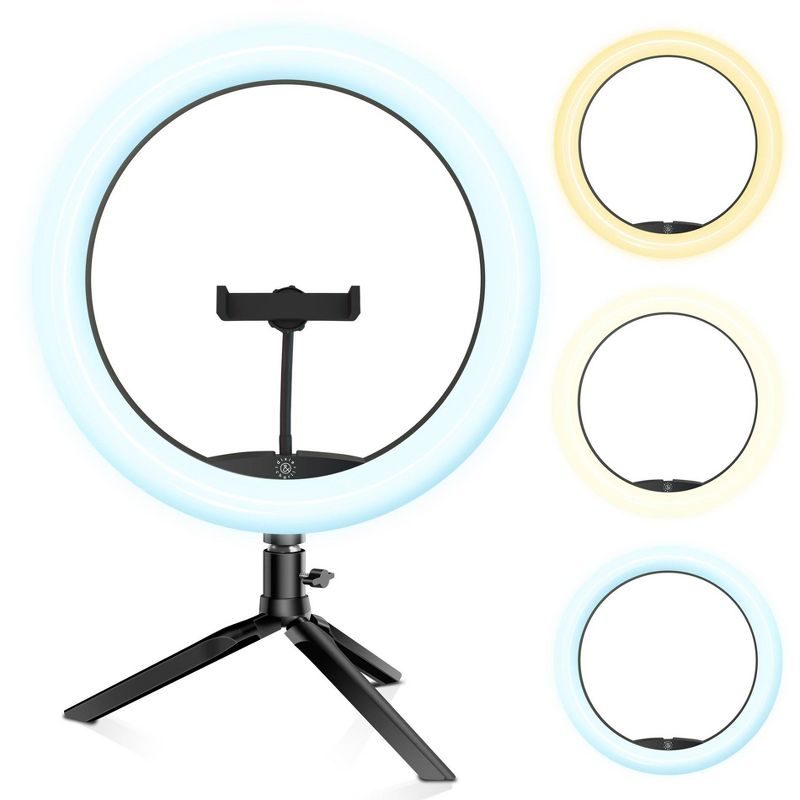Dixie &#38; Charli 10&#34; Color LED Ring Light with Table Stand, Phone Holder and Wireless Shutter Remote - DC-RLCT-10C, 3 of 10