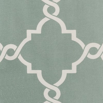 Seafoam Cotton Blend Fretwork Grommet Top Window Valance