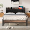 Lusimo Bed Frame Full Upholstered Platform Bed with Storage Headboard and Charging Station - 2 of 4