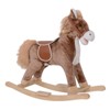 Qaba Kids Rocking Horse, Ride on Horse for Toddlers with Soft Plush Body, Wooden Base, Handle Grip for 3+ Year Old Boys and Girls, Brown - 4 of 4