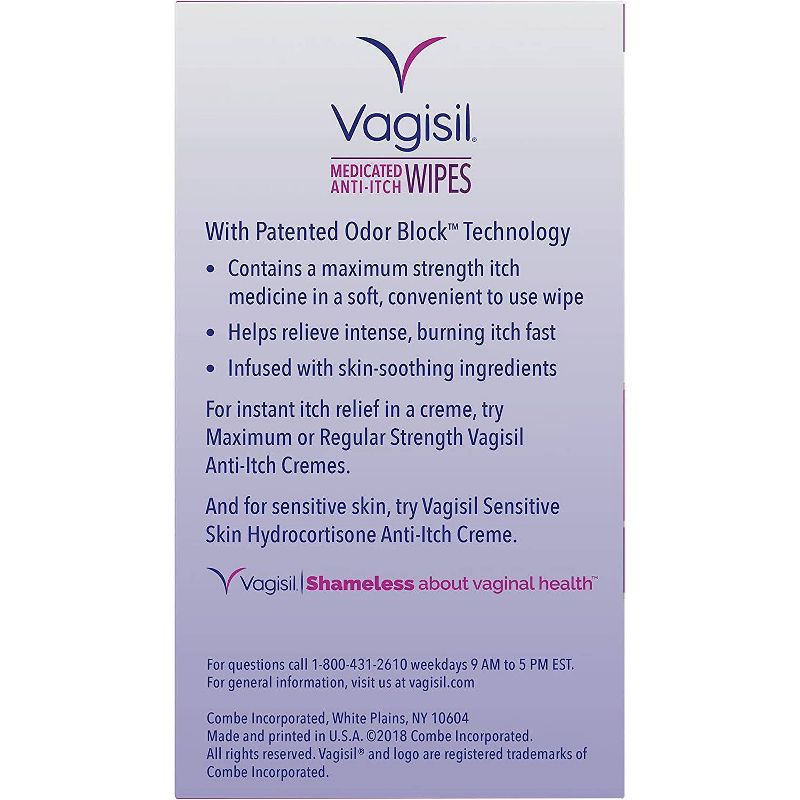Vagisil Maximum Strength Anti-Itch Medicated Feminine Intimate Wipes - 20ct, 3 of 9