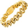 Steeltime Men's 18k gold plated stainless steel and simulated diamonds ice out miami cuban link bracelet. Color Options: Silver, Gold - 2 of 4