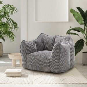Comfortable Chenille Bean Bag Sofa Chair, Square Lazy Couch, Highly Resilient Foam Sea for Living Rooms & Bedrooms – Cuddlewood - 1 of 4