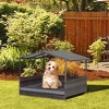 Tangkula Wicker Dog House w/ Cushion Lounge Raised Rattan Bed for Indoor/Outdoor Grey - 2 of 4