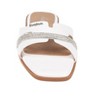 bebe Women's Slide Sandals - Slip-On Comfort with Rhinestone, Pearl, and Logo Embellished Straps - Casual Flat Sandals - 4 of 4