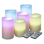 Flameless LED Candles – 6-Piece Color Changing Flameless Candle Set with Remote for Home, Wedding, Bridal Shower, and Christmas decor by Lavish Home