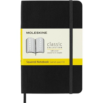 Moleskine Classic Notebook, Soft Cover, Pocket (3.5 in. x 5.5 in.) Squared/Grid, Black, 192 Pages