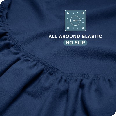 King Dark Blue Organic Cotton Flannel Sheet Set