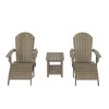 WestinTrends Tuscany HIPS Outdoor Patio Folding Adirondack Chairs with Ottomans and Side Table (5-Piece Conversation Set) - 4 of 4