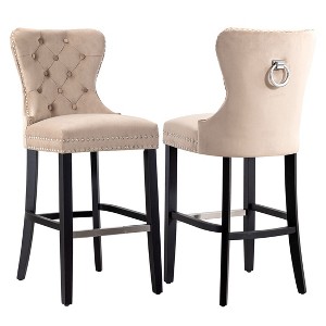 WestinTrends 29" Tufted Velvet Counter Stool - 1 of 4