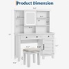 Vanity Desk with Mirror and Adjustable Lights, Makeup Vanity Desk with Drawers, Built-in Power Outlet & USB, Makeup Table for Bedroom - 2 of 4