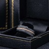 Jewelry Avalanche 8mm Beveled Black IP Rope Inlay Tungsten Carbide Mens Wedding Band - 4 of 4