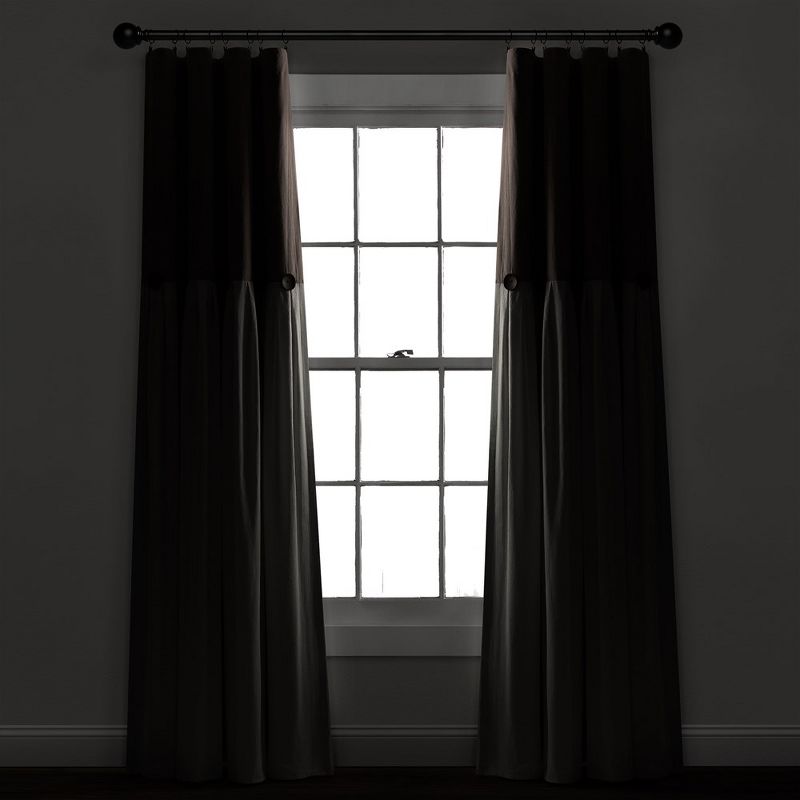 Linen Button 100% Lined Blackout Window Curtain Panel Linen Single 40X84, 2 of 7