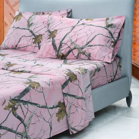 Realtree Sheet Set Pink Queen Target, Pink Camo Bedding Set