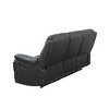 MAYEERTY Reclining Sofa, 3-Seat Breathable Semi-PU Leather Recliner with Adjustable Backrests for Living Room, Black - 3 of 4