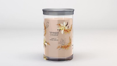 Signature Large Vanilla Creme Brule Tumbler Candle 20oz - Yankee Candle: Soy Wax Blend, Dual Wick, Glass Jar, 60hr Burn Time