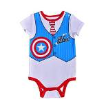 Marvel Baby Boy's Super Hero Short Sleeve My 1st Birthday Short Sleeve Bodysuit Creeper for infant