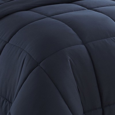 Navy Twin XL Reversible Microfiber Bed in a Bag Set