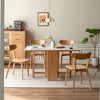 Okak Solid Wood Dining Chair, Rustic Wooden Kitchen Chairs with Wide Curved Backrest, Chair for Dining Room Kitchen Living room, Walnut/Oak - 3 of 4